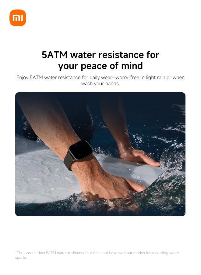 Redmi Watch 5 Active - ساعة ذكية اقتصادية بشاشة LCD مقاس 2 بوصة، وميزة تتبع اللياقة البدنية، وعمر بطارية يصل إلى 18 يوماً — 2