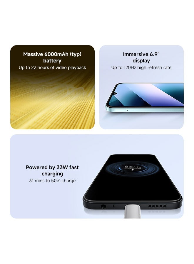 هاتف POCO C85، شريحتان، لون أسود، ذاكرة عشوائية 8 جيجابايت، سعة تخزين 256 جيجابايت، يدعم 4G - نسخة عالمية
