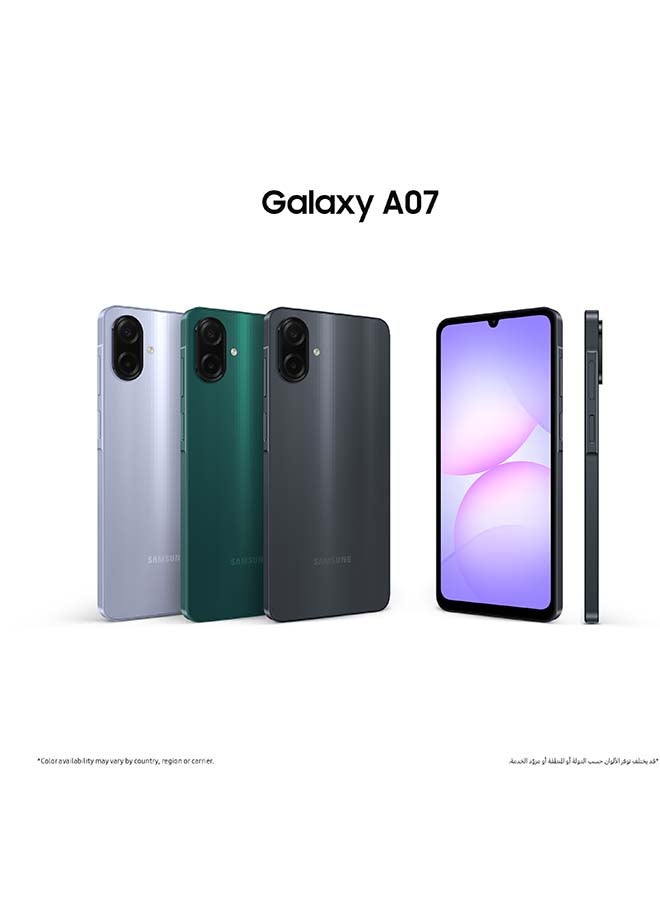 هاتف Galaxy A07 بشريحتين، لون أخضر، يدعم تقنية 4G - إصدار الشرق الأوسط