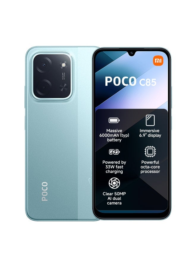 هاتف POCO C85، شريحتان، لون أسود، ذاكرة عشوائية 8 جيجابايت، سعة تخزين 256 جيجابايت، يدعم 4G - نسخة عالمية — 2