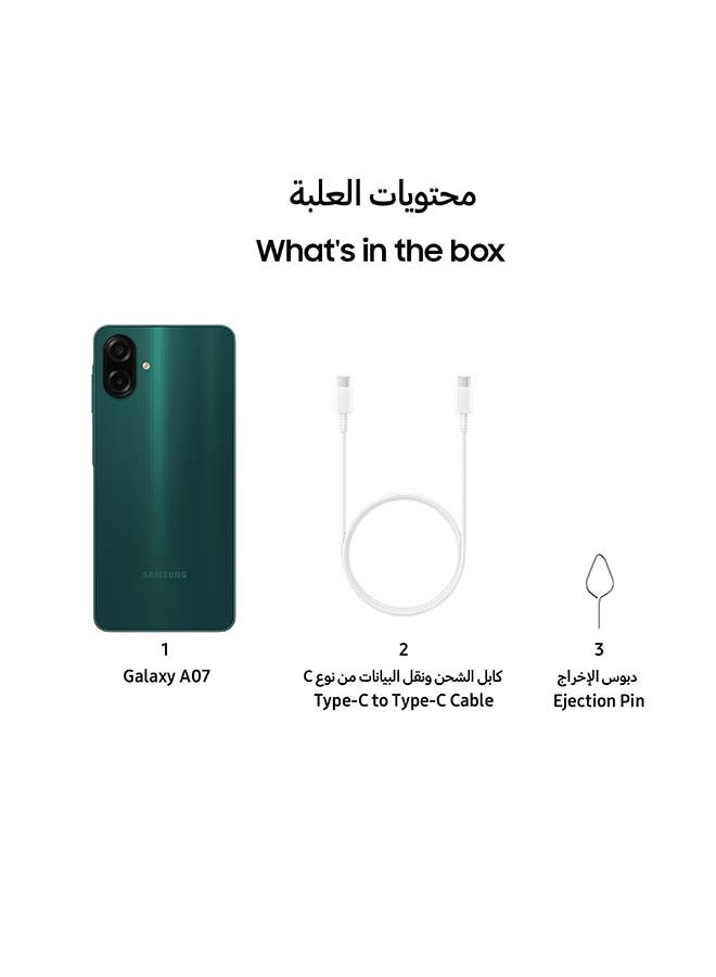 هاتف Galaxy A07 بشريحتين، لون أخضر، يدعم تقنية 4G - إصدار الشرق الأوسط — 6