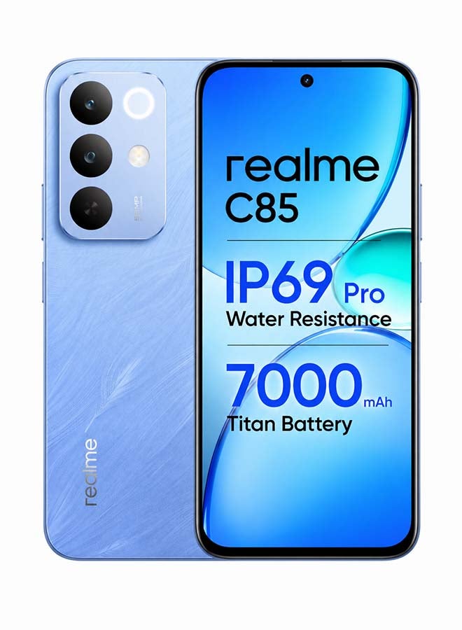 C85 بشريحتين 4G، ذاكرة عشوائية 8 جيجابايت، سعة تخزين 256 جيجابايت - نسخة عالمية Kingfisher Blue