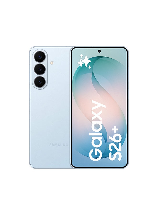 جالكسي S26 بلس، شريحتان، ذاكرة عشوائية 12 جيجابايت، سعة تخزين 256 جيجابايت، يدعم 5G - نسخة الشرق الأوسط Sky Blue