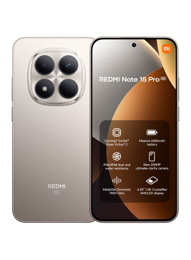 Redmi Note 15 Pro بشريحتين 5G - نسخة الشرق الأوسط